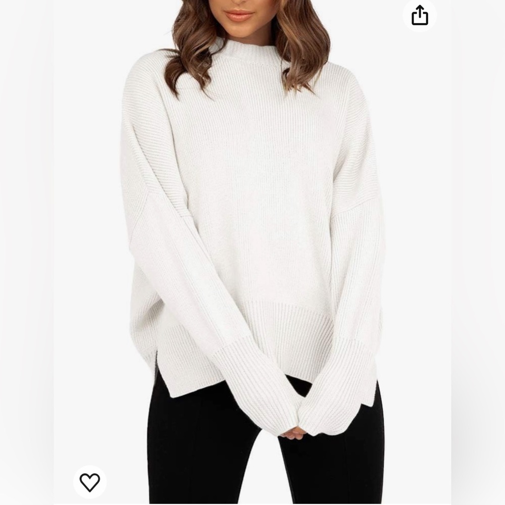 New Womens Oversized Sweater Slouchy Side Split Pullover